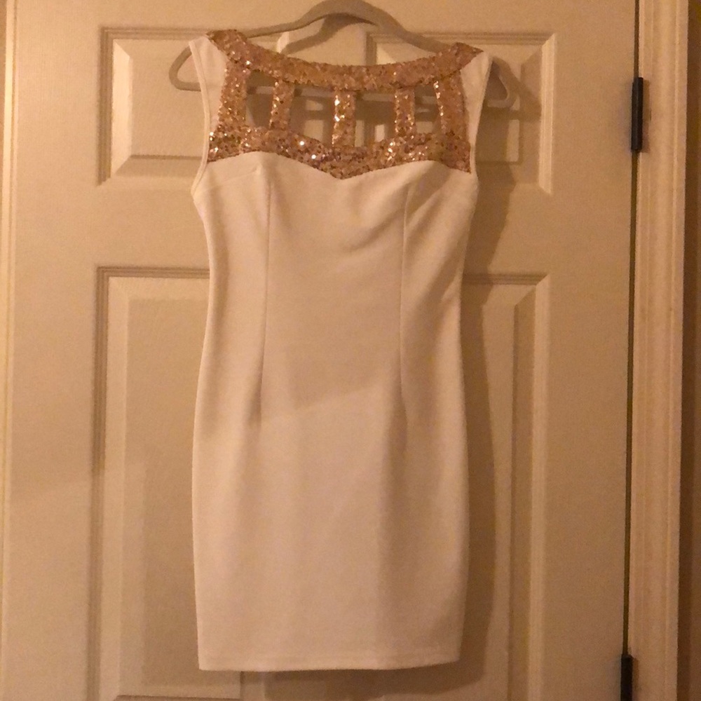 White and gold dress